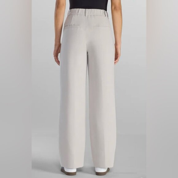 Bylt Midtown Wide Leg Pants Black Tailored High Rise Pleated Knit Women’s Size M - Picture 15 of 16